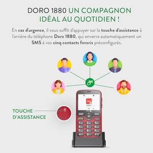 MOBILE SENIOR Doro 1880 4G Téléphone Portable Débloqué Seniors -