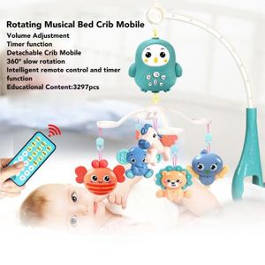 MOBILE KEENSO mobile pour berceau avec télécommande Mobile pour berceau de bébé avec lumières musicales, Rotation à 360 degrés, Roug DA007