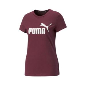 T-SHIRT T-shirt PUMA Ess Logo Tee W Bordeaux - Femme/Adult
