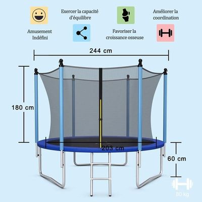 First Trampoline Trampoline d'extérieur avec Filet de sécurité.[Q261