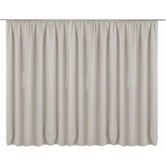 MYSKY HOME Lot 2 Rideaux Salon Semi-Transparents Lin Naturel 235x140 Cm – Galon Fronceur & Passants