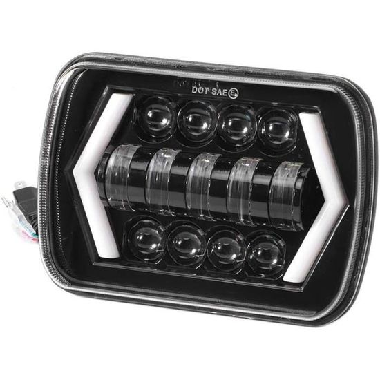 Carré 5x7in LED phare phare haut/bas faisceau adapté pour