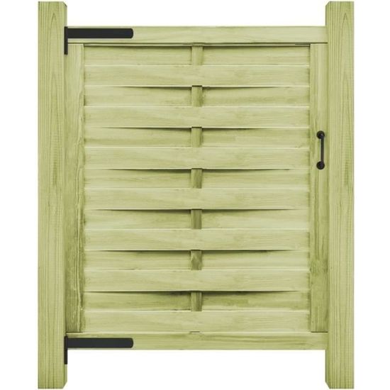 🦄2539 Portail de clôture-Porte de jardin - Portillon Bois de pin imprégné- Portillon de jardin- 100 x 125 cm Vert