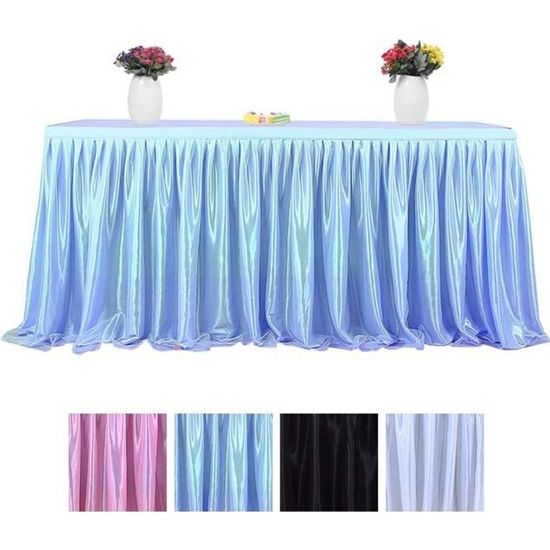 Jupe de table tulle store bleu