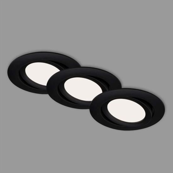 BRILONER - Lot de 3 spot led à encastrer 230V, luminaire IP65 pour salle de bain, lampe de plafond, blanc, 90x45 mm (DxH