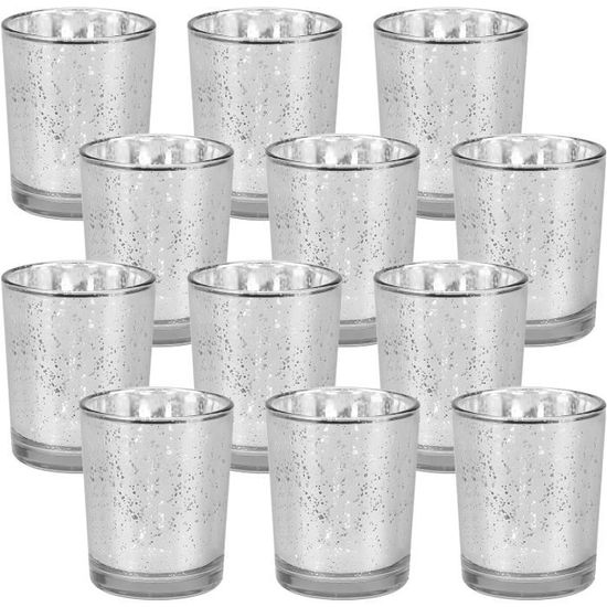 Lot De 12 Photophores Décoratifs Pour Table D'anniversaire - En Plastique Blanc - Pour Bougies Chauffe-plat Ou Bougies Normales