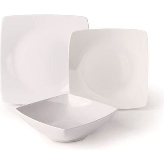 Service De Vaisselle Excelsa Eclipse 18 Pièces - Céramique Noire Mat - 6 Assiettes Plates, Creuses, à Dessert