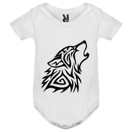 Body Bebe Blanc Loup Tribal Enfant Blanc Cdiscount Pret A Porter