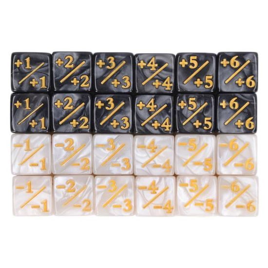 48 Dés-jetsons Acrylique – 16 Mm – Blanc Et Noir – Compatible MTG, Jeux De Cartes – Pour Compteurs De Vie