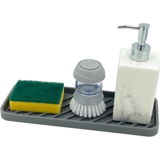 Organisateur D'évier En Silicone - 30x11 Cm, Porte-éponge, Séchage Rapide, Lavable Au Lave-vaisselle
