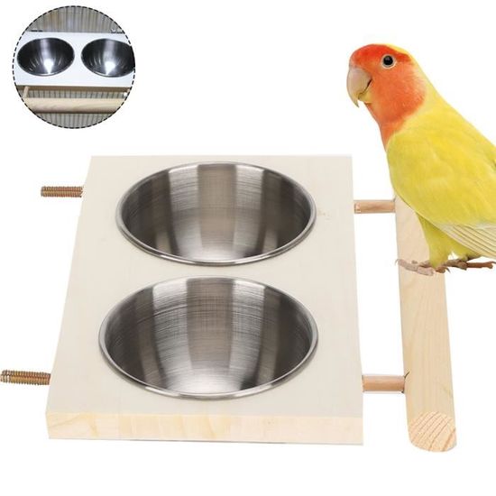 Mangeoire à oiseaux Cage suspendue Mangeoire à perroquets Plat de  nourriture transparent sans gâchis avec perchoir pour oiseaux - Cdiscount
