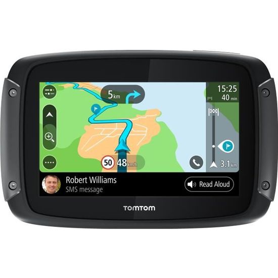 GPS moto TomTom Rider 50 - Cartographie Europe 24 - Wi-Fi intégré - Lecture des messages