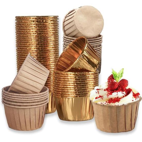Lot De 100 Caissettes À Cupcakes En Papier Métallisé De Taille Standard Pour La Pâtisserie, Les