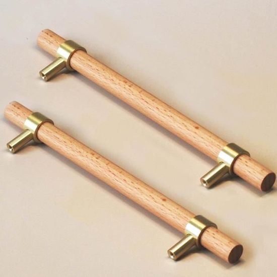 Holz Griffe Für Möbel - 2x Türgriffe Im Bogen-Design Für Küche & Schränke