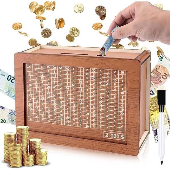 PRITOK Tirelire Avec Chiffres à Cocher