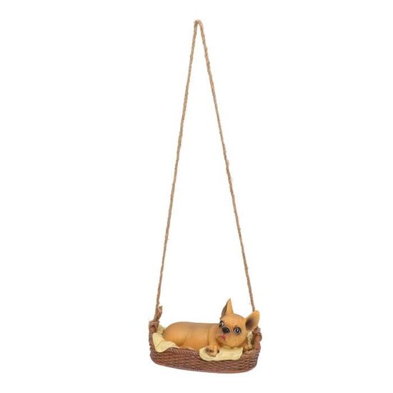 Figurine Chien Chihuahua Coloré En Résine Acrylique - Décor Salon, Entrée, Armoire à Vin - Ornement Moderne 20x16 Cm