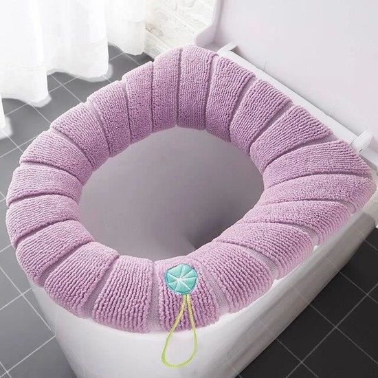 Abattant Wc,Housse De Siège De Toilette Couverture De Siège De Toilette, Lumineux, Doux, Lavable, Poignée De Couvercle - Type Pink - Bricolage