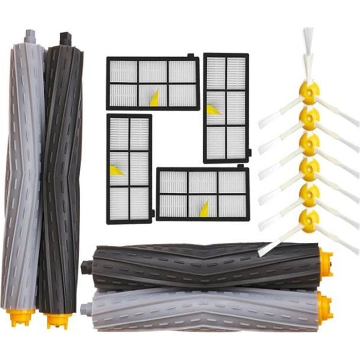 Filtre HEPA, kit de remplacement pour brosse de remplacement pour iRobot Roomba 800 865 866 870 886 896 900 980 990