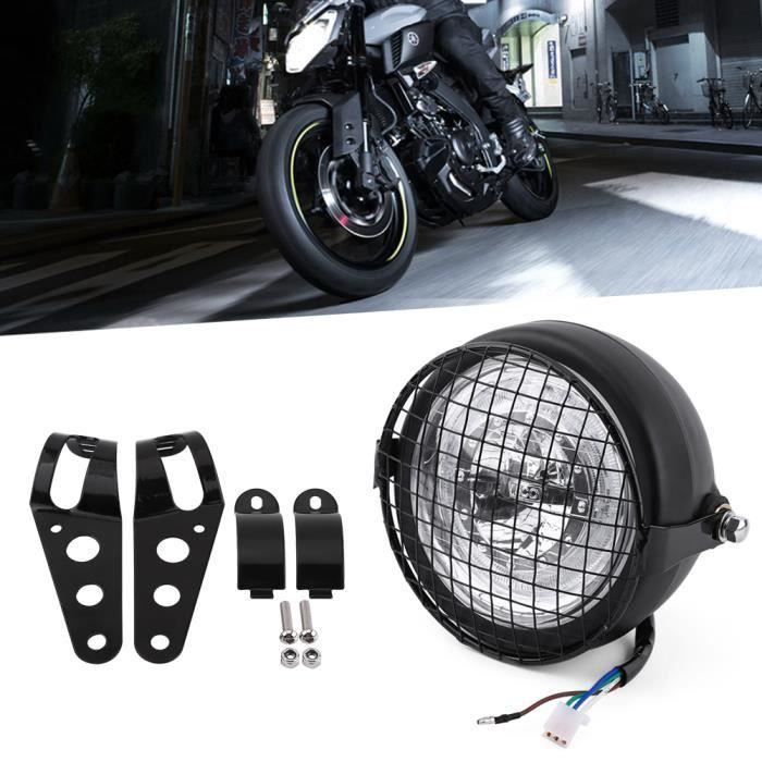 12V 6.5 - Moto LED Phare Blanc + Grill Mask