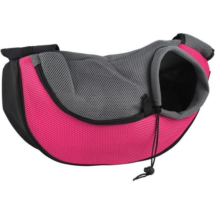 Tera® Sac de transport bandoulière 48x12x20cm pour petit et moyen chien/chat (Rose)
