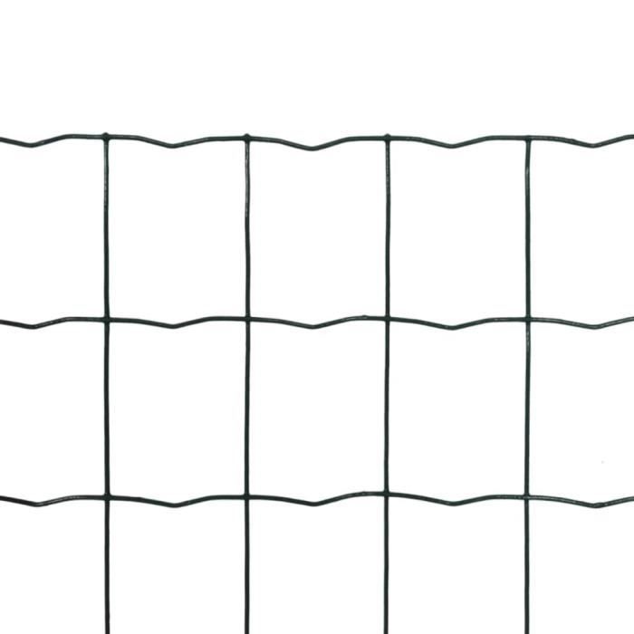 Haute qualité-Clôture de jardin - Clôture Euro -CLÔTURE - GRILLAGE Acier 25 x 1,7 m Vert classique💎3719