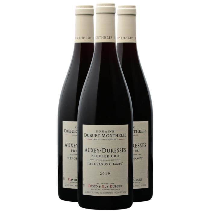 Auxey-Duresses 1er Cru Les Grands Champs Rouge 2019 - Lot de 3x75cl - Domaine Dubuet-Monthelie - Vin AOC Rouge de Bourgogne