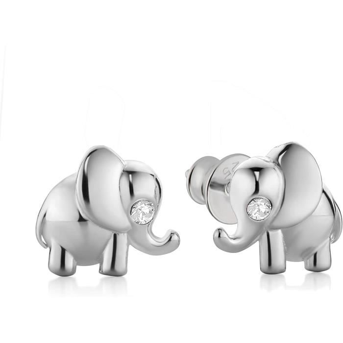 BOUCLE D OREILLE butterfly Filles Boucles D'oreilles Femme Argent Sterling Clair Vrais Swarovski Elements Éléphant795