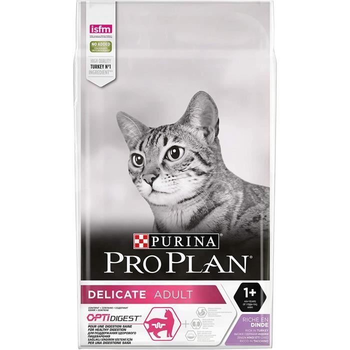 Nourriture pour chats PRO PLAN Delicate - Riche en Dinde - 10 KG - Croquettes pour chat adulte 38234