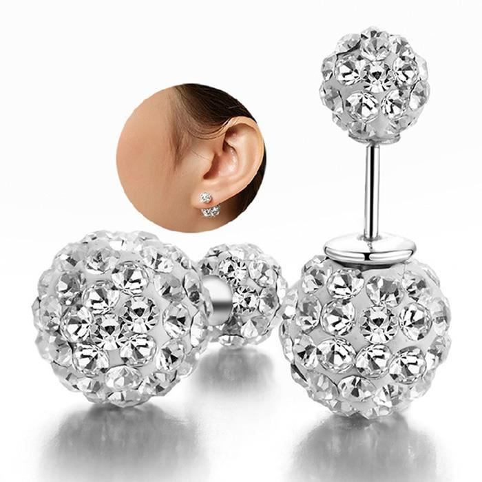 Boucle D'Oreille RMEGA, Boucle avec Oxyde de Zirconium, Cadeau de Mariage , Saint Valentin , Noël, Fête de la Mère