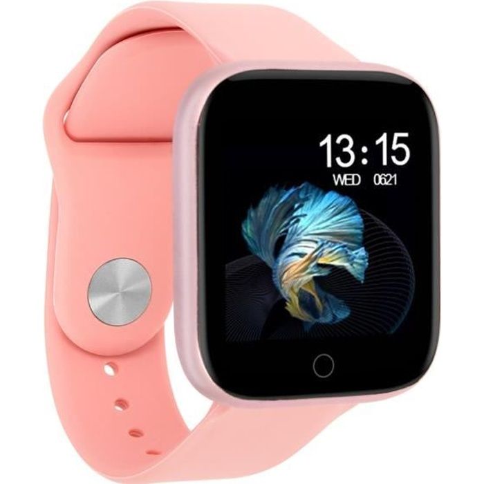 Montre Connectée Android / iOs Tracker d'activité Étanche IP67 Rose Pâle