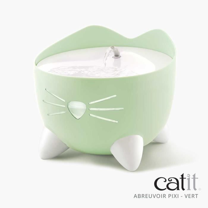 CAT IT Fontaine à eau automatique pour chat - 2,5 L - Vert