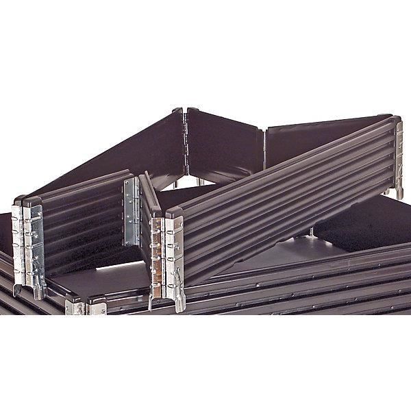 Rehausses en plastique, lot de 2 - pour palette Europe 1200 x 800 mm repliable, avec 6 charnières - Rehausse pour palette Rehausses
