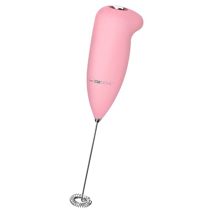 Clatronic MS 3089 Mousseur à lait à piles en acier inoxydable Rose