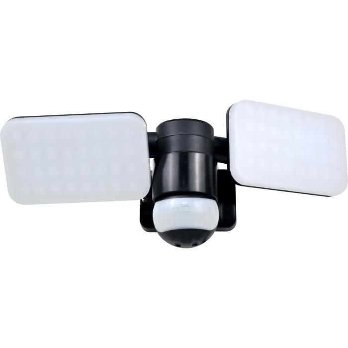 ELRO LF70 Duo Lampe d'extérieur LED avec détecteur de mouvement - 2 x 10 W - 1200 LM - IP54 étanche - Noir