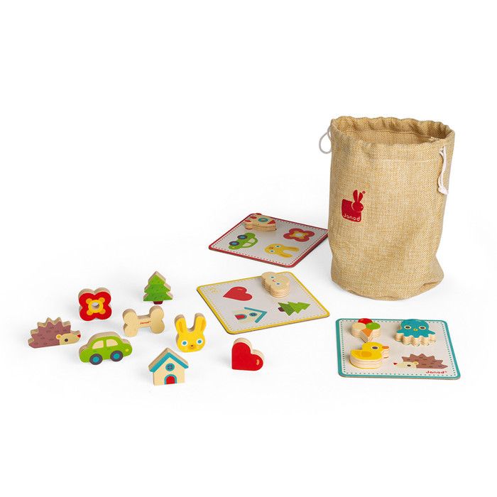 JANOD - Jeu de Reconnaissance Tactile Memory Touch' (bois) - Dès 3 Ans