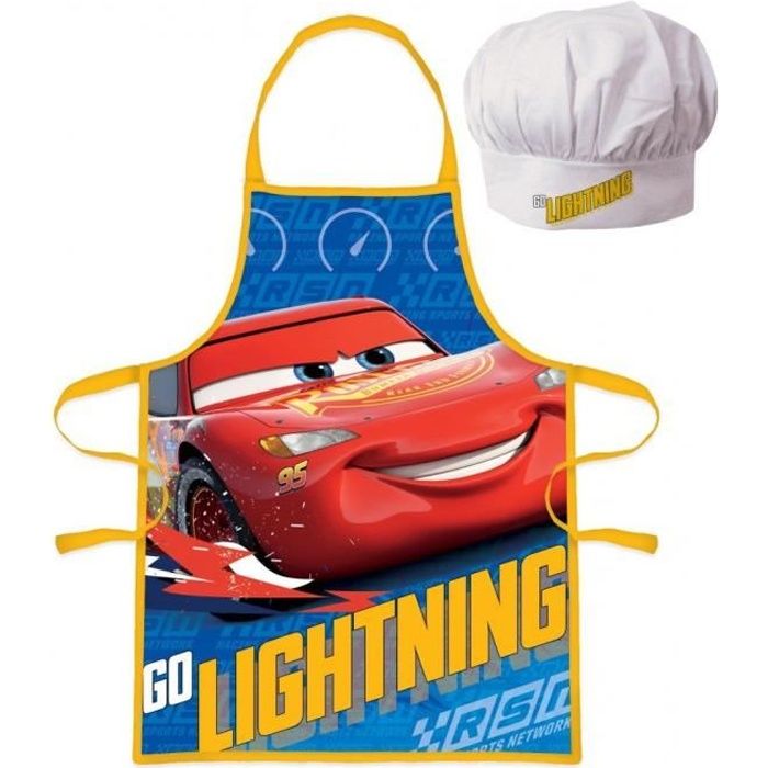 Kids Licensing - Ensemble Tablier + Toque cuisine -Cars- pour enfant