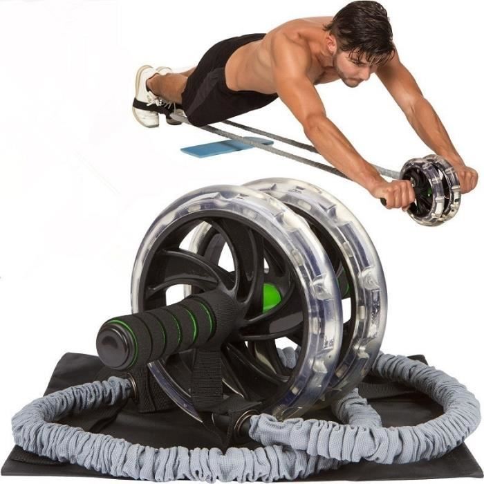 Roue abdominale Rallye multifonction traction corde roue abdominale, Abdominale Minceur Formateur Exerciseur Gris