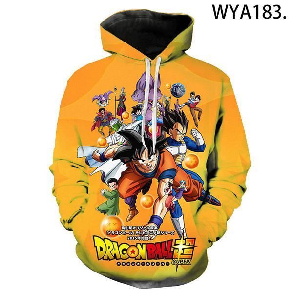Streetwear homme,Plus récent Anime impression dessin animé sweat à capuche Anime hommes femmes 3D marque sweat-shirt dragon ball Z