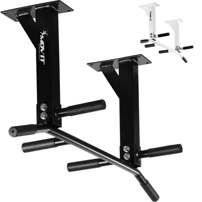 MOVIT® Barre de traction noire fixation au plafond Noir