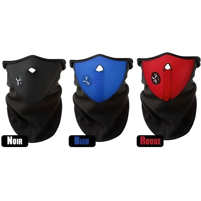 Tour de cou masque polaire ski, moto X 2 (Rouge)