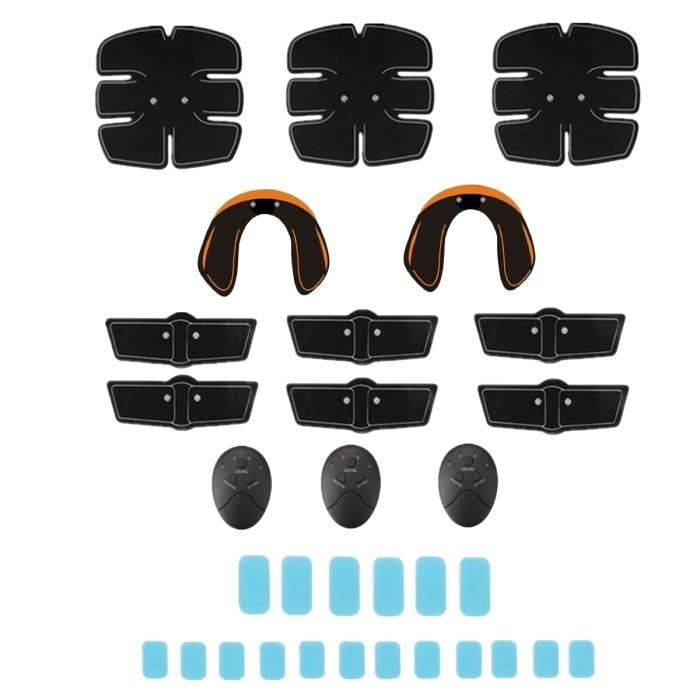 14 - Set Ultimate Abs Muscle Stimulator Training Gear Hip Trainer Fit Full Body avec 18 Pc Replacement Gel Sheet Pad