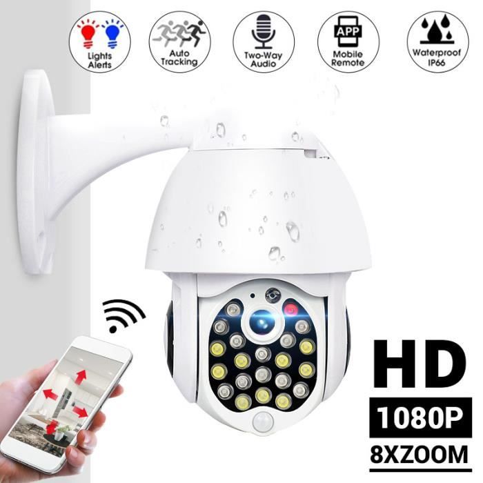 TEMPSA Caméra IP Wifi 1080P HD Surveillance de Sécurité Audio IR Vision Nocturne EU