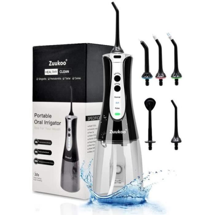 BH22998-Zuukoo Hydropulseur Jet Dentaire,320ml Portable Irrigateur Oral Professionnel Rechargeable Flosser De l'eau Pour Dents,A