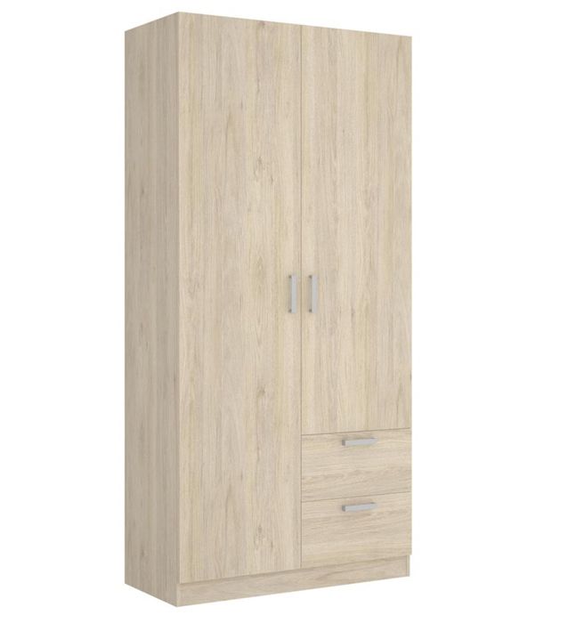 Armoire placard meuble de rangement&nbsp;coloris&nbsp;naturel&nbsp;-&nbsp;Longueur 215 x Profondeur 52 x Hauteur 100 cm
