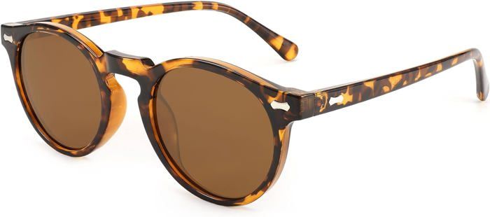 Lunettes De Soleil Rondes Lunettes Polarisées Femme Homme Vintage Petit
