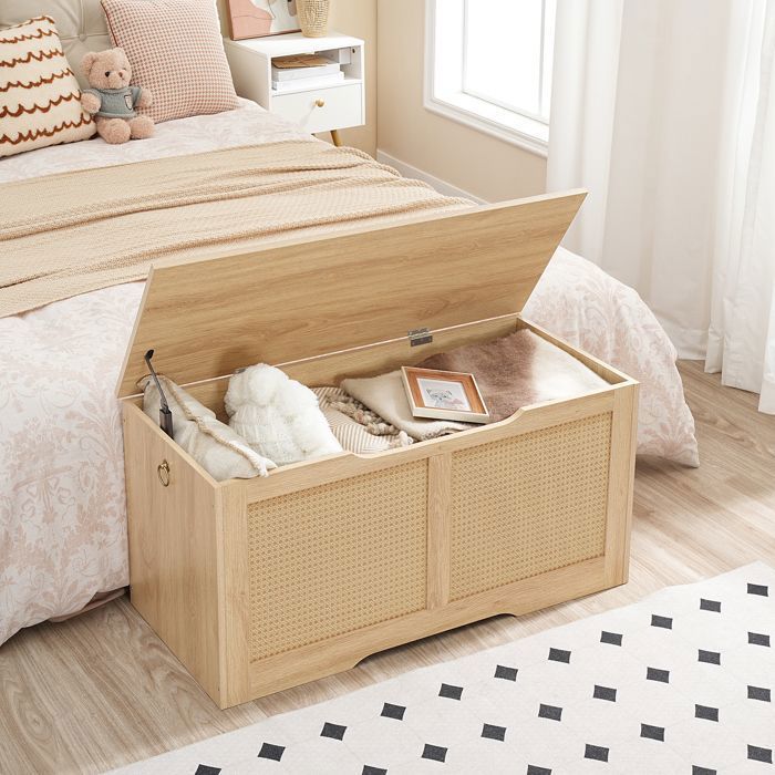 HOOBRO Coffre à Jouets Banc de Rangement Coffre de Rangement avec charnière de Soutien Organisateur à Jouets