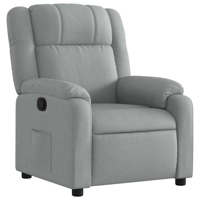 Fauteuil relax TV rembourrage confortable fonction d inclinaison manuelle en tissu gris clair DEC027897 Fauteuil relax TV rembourrage confortable fonction d inclinaison manuelle en tissu gris clair DEC027897