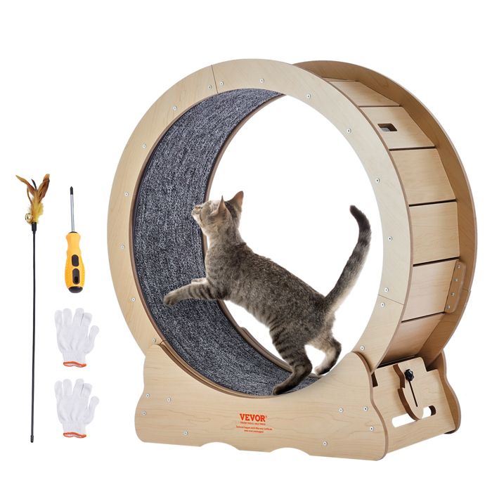 Meilleurs prix pour Roue d'Exercice pour Chat-VEVOR-750 mm Grande Roue de Course pour Chat d'Intérieur-avec Tapis Roulant Amovible