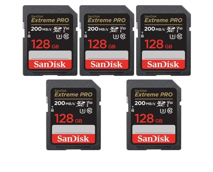 5PCS Carte mémoire SD SDXC SanDisk Extreme Pro SDXC UHS I U3 Class10 jusqu'à 200Mb/ - vue 2