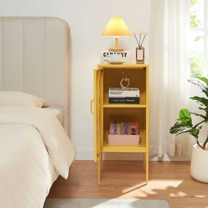 Table de chevet Hausjärvi acier 82 x 35 x 35 cm jaune